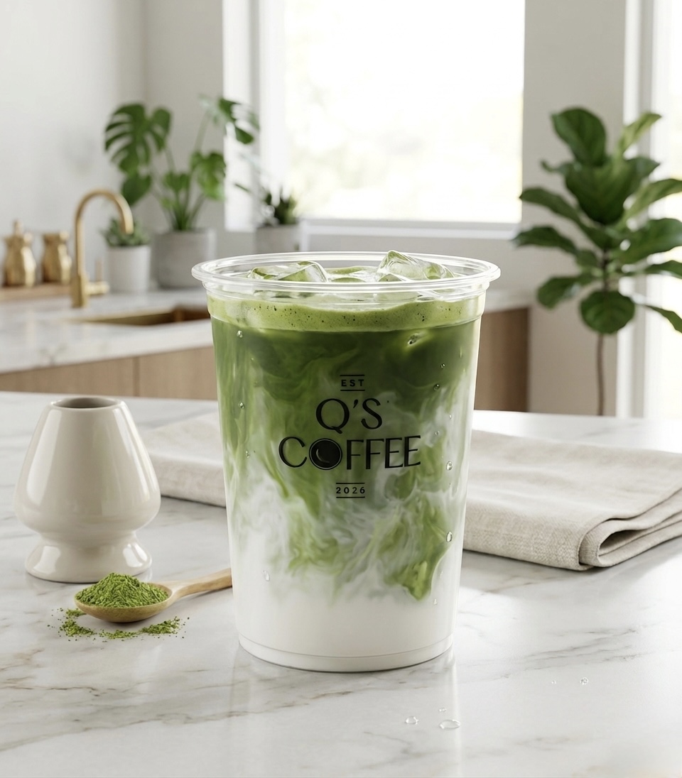 Crafted iced matcha latte